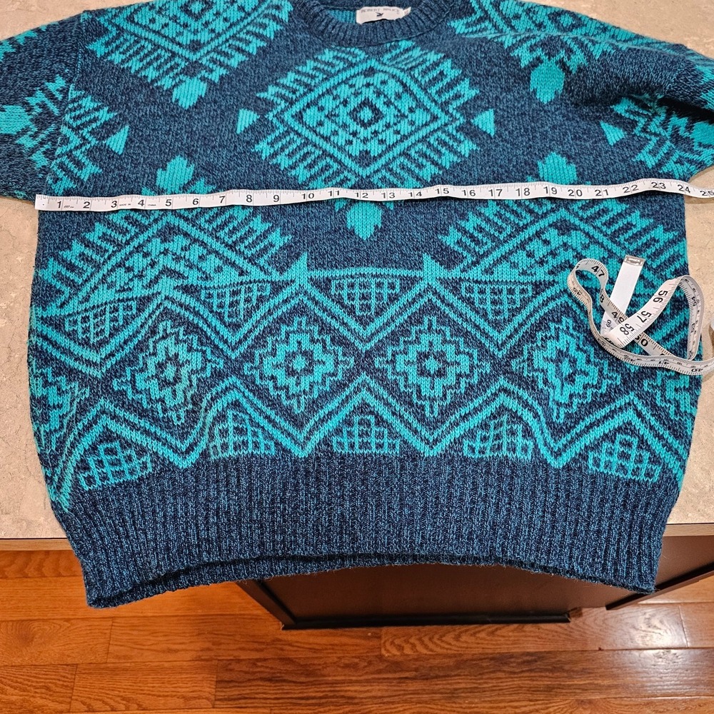Vintage Men's Robert Bruce Wool Blend Sweater Size XL Teal Blue‎ Union Label USA - Picture 3 of 8